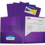 C-Line Products Two-Pocket Heavyweight Poly Portfolio Folder, Purple, 25 Folders/Set