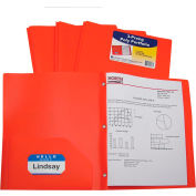 C-Line Products Two-Pocket Heavyweight Poly Portfolio Dossier avec Prongs, Orange, 25 Dossiers/Set