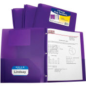 C-Line Products Two-Pocket Heavyweight Poly Portfolio Dossier avec Prongs, Purple, 25 Dossiers/Set