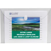 C-Line Products Biodegradable Reusable Poly Envelopes, Side Load, 11"W x 8-1/2"H, Clear, 25/Pack