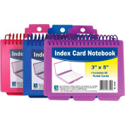 C-Line Products Spiral Bound Index Card Notebook with Tabs, Assorted Color - 24/Set