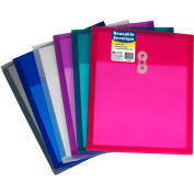 C-Line Products Reusable Poly Envelopes, String Closure, 11"L x 8-1/2"H, Assorti, 24/Pack
