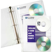 C-Line Products CD/Document Ring Binder Pages, 10 Binder Pages/Pack, 24 Packs/Set