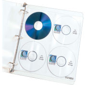 C-Line Products Deluxe CD Ring Binder Storage Pages, Standard, Stores 8 CDs, 5/PK (Set of 5 PK)