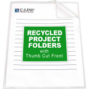 C-Line Products Recycled Project Folders, Clear - Reduced glare, 11 x 8 1/2, 25/BX