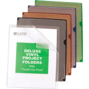 C-Line Products Deluxe Vinyl Project Folders with Colored Backs, 11 x 8 1/2, 35/BX