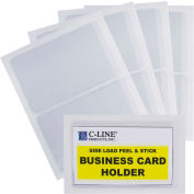 C-Line Products Self-Adhesive Business Card Holder, Side Load, 2" x 3-1/2", 10/PK (Set of 5 PK)