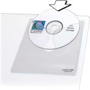 Support cd autoadhésif c-line products, 5-1/3 » x 5-2/3 », 10 titulaires/pack, 5 packs/set