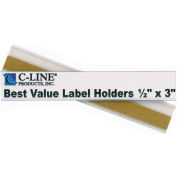 C-Line Products Peel & Stick Shelf/Bin Label Holders, 1/2 » x 3 », 50/Pack