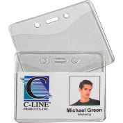 C-Line Products Heavy Duty Badge Holders, Vinyl, Horizontal, 2 3/8 x 3 3/8, 100/BX