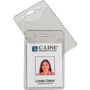 C-Line Products Heavy Duty Badge Holders, Vinyl, Vertical, 2 3/8 x 3 3/8, 100/BX