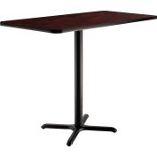 Interion® Bar Height Breakroom Table, 48"L x 30"W x 42"H, Mahogany