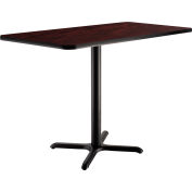 Interion® Counter Height Restaurant Table, 48"L x 30"W x 36"H, Mahogany