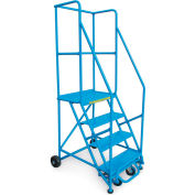 Canway 60 degrés Standard Slope Rolling Ladder, 3 marches, 28 « H, roulettes à ressort, pas de mains courantes