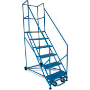 Canway 50 Degree Safety Slope Rolling Ladder, 6 Step, 102" H, Lock & Release Operation