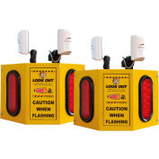 Collision Awareness Overhead Forklift Door Monitor, 2 Boxes, 4 Sensors, 4 Lights, 15' Cord