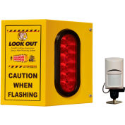 Collision Awareness Basic Forklift Overhead Door Alert, 1 Box, 1 Remote Sensor, 1 Light, 15' Cord