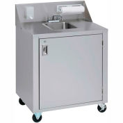 Crown Verity CV-PHS-4C Single Bowl Cold Water Portable Hand Sink Cart