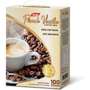 Café Mazel Instant Coffee, Français Vanilla, Instant Coffee Mix, 3 en 1 café instantané, 100 bâtonnets