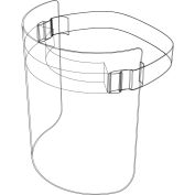 Jetable Full Face Shield Elastic Strap, Foam Cushion, 12"W x 8"H