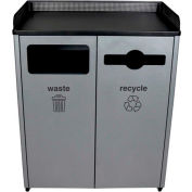 Busch Systems double Courtside pour les déchets et recycler-64 gallons-gris/noir-100927