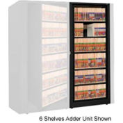 Rotary File Cabinet Adder Unit, Letter, 6 Shelves, Black