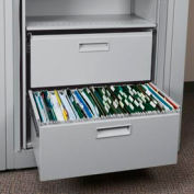 Rotary File Cabinet Components, Letter File/Storage Drawer, Light Gray