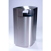 Commercial Zone® Precision Series Conteneur poubelle avec couvercle dôme, bouchon de 40 gal, acier inoxydable