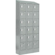 Digilock® LockUp 6-Tier 18 Door Locker avec porte à persiennes, 36 « L x 18 » P x 82 « H, gris, assemblé