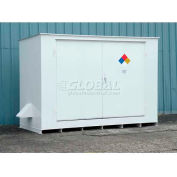Denios N-Series 14'W x 5' 10"D x 8' 2"H, Non-Combustible Outdoor Storage Building For 10 Drums