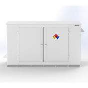 Denios N-Series 16' 1"W x 6' 6"D x 8' 2"H, Non-Combustible Outdoor Storage Building For 12 Drums