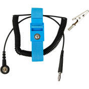 Bracelet élastique Desco Omega avec 4 MM Snap, Bleu, 6 ' Coil Cord