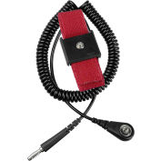 Desco Economy 09039 Adjustable Elastic Wrist Strap Kit 6 Ft Coil Cord - Black
