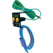 Desco Bench Mount Ground w/Parking Stations for two Wrist Straps, 4 MM Studs, 10' Ground Cord