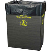 2 Mil Static Dissipative Trash Can Liner, 10 Gallon, Noir, Pkg. Qty. 50 - 37820
