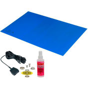 Desco Statfree Z2™ 42465 Dissipative 3-Layer Vinyl Mat Kit 24"D x 48"W - Bleu