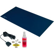 Desco Statfree T2 Plus 66425 Dissipative Dual Layer Rubber Mat Top Kit 24"D x 36"W - Dark Blue