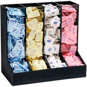 Packeted Condiment Organizer, 4 sections, black