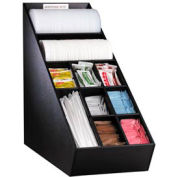 Dispense-Rite® couvercle de comptoir, paille & Condiment organisateur - étroit, noir