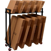 Dehnco Dual Level Carton Rack w/ Deck & 8 Dividers, 54-1/2"L x 18"W x 52"H, Black & White