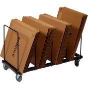 Dehnco Floor Carton Rack w/ Five 1/2" Wire Dividers, 44"L x 18"W x 24"H, Black & White
