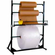 Dehnco Multiple Roll Stand for 60" Material Width, 300 Lbs Capacity, Black & White