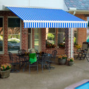 Awntech DM12-12-BBW, Manual Retractable Awning 12'W x 10'D x 10"H Blue/White