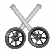 Universel 5" roues Walker, tube argent, gris pneus et silencieux, 1 paire