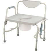 Drive Medical Deluxe Bariatric Drop-Arm Commode, Assembled, 1000 lb. Weight Capacity
