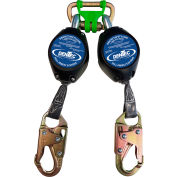 Dentec Safety® Self Retracting Lanyard w/ Swivel Load Indicator Hook, 7' Web length, Twin Pack