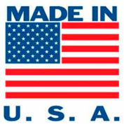 Étiquettes en papier avec impression « Made In USA », 1"L x 1"W, blanc / rouge / bleu, rouleau de 500