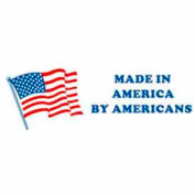 Étiquettes en papier avec impression « Made in America », 6"L x 2"W, blanc / rouge / bleu, rouleau de 500