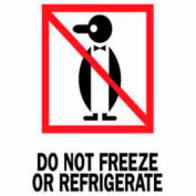 Paper Labels w/ "Do Not Freeze or Refrigerate" Print, 6"L x 4"W, White/Red/Black, Roll of 500