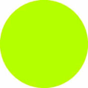 Étiquettes de papier rond dia. de 1 », vert fluorescent, rouleau de 500